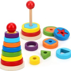 Wooden Rainbow Stacker and Sorter