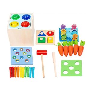 5 in 1 Wooden Montessori Toy- Object Performance Box